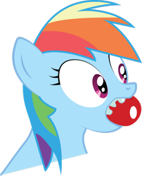Size: 900x1112 | Tagged: safe, artist:slic3skill, rainbow dash, pegasus, pony, apple, drool, simple background, solo, transparent background, vector