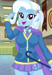 Size: 1200x1729 | Tagged: safe, artist:philelmago, derpibooru import, edit, trixie, equestria girls, cute, diatrixes, female, solo