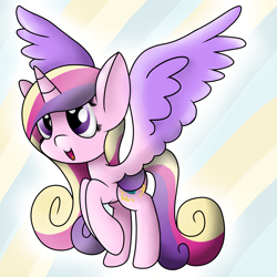 Size: 5000x5000 | Tagged: safe, artist:bristlespark, princess cadance, alicorn, pony, absurd resolution, happy, solo, spread wings