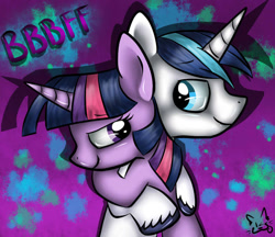 Size: 1024x883 | Tagged: safe, artist:djbrony00, shining armor, twilight sparkle, pony, unicorn, bbbff, hug