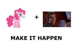 Size: 1337x796 | Tagged: safe, pinkie pie, earth pony, pony, all caps, exploitable meme, make it happen, meme, meta, the room