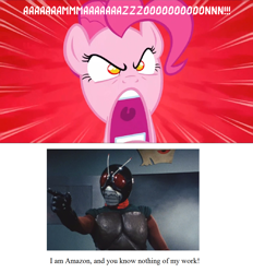 Size: 1060x1144 | Tagged: safe, pinkie pie, earth pony, pony, kamen rider, meta, skyrider, text