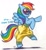 Size: 750x823 | Tagged: safe, artist:blightedangel, rainbow dash, pegasus, pony, hammer time, mc hammer, parachute pants, parody