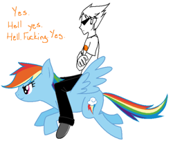 Size: 500x413 | Tagged: safe, rainbow dash, pegasus, pony, crossover, dirk strider, female, homestuck, mare, wings