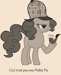 Size: 624x766 | Tagged: safe, pinkie pie, earth pony, pony, french, parody, pipe, rené magritte, the treachery of images