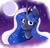 Size: 1000x963 | Tagged: safe, artist:lecame, princess luna, alicorn, pony, looking at you, moon, smiling, solo, stars