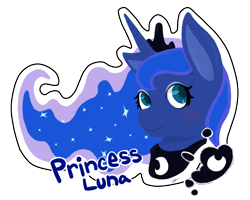 Size: 5507x4414 | Tagged: safe, artist:latsoarting, princess luna, alicorn, pony, absurd resolution, bust, simple background, smiling, solo, transparent background