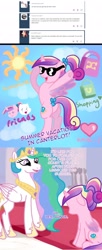 Size: 1000x2440 | Tagged: safe, artist:kuromi, princess cadance, princess celestia, alicorn, pony, ask, teen princess cadance, tumblr