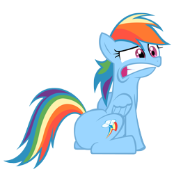 Size: 5000x5000 | Tagged: safe, artist:broneill95, rainbow dash, pegasus, pony, over a barrel, absurd resolution, simple background, transparent background, vector