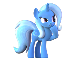 Size: 1400x1080 | Tagged: safe, artist:theadorableoshawott, derpibooru import, trixie, pony, unicorn, 3d, blender, female, mare, simple background, solo, transparent background