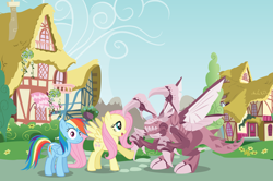 Size: 6437x4270 | Tagged: safe, artist:trotsworth, fluttershy, rainbow dash, pegasus, pony, absurd resolution, crossover, starcraft, starcraft 2, zerg, zergling