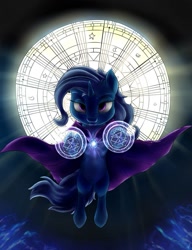 Size: 783x1021 | Tagged: safe, artist:com3tfire, derpibooru import, trixie, cape, clothes, cosplay, costume, crossover, doctor strange, gem, glow, shine, trixie's cape