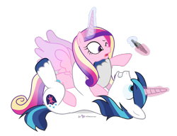 Size: 860x660 | Tagged: safe, artist:dm29, princess cadance, shining armor, alicorn, pony, unicorn, duo, fight, magic, misleading thumbnail, not what it looks like, remote control, simple background, transparent background