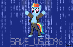 Size: 680x443 | Tagged: safe, artist:kuren247, rainbow dash, pegasus, pony, bipedal, chris jericho, wallpaper, wwe