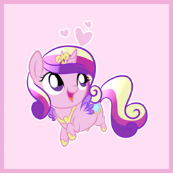 Size: 2100x2100 | Tagged: safe, artist:xwhitedreamsx, princess cadance, alicorn, pony, chibi, simple background, solo