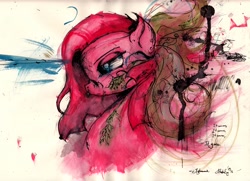 Size: 3483x2527 | Tagged: safe, artist:il-phantom, pinkie pie, earth pony, pony, high res, pinkamena diane pie, solo, traditional art, watercolor painting