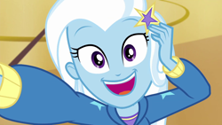 Size: 1920x1080 | Tagged: safe, derpibooru import, screencap, trixie, better together, do it for the ponygram!, equestria girls, barrette, cute, diatrixes, female, photo, selfie, solo, suddenly trixie