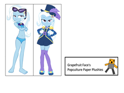 Size: 1250x938 | Tagged: safe, derpibooru import, edit, edited screencap, editor:grapefruitface, screencap, trixie, better together, equestria girls, forgotten friendship, street magic with trixie, bikini, clothes, female, paper dakimakura, paper plush, paper plushie, printable, solo, swimsuit, updated