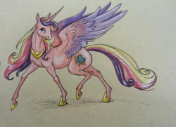 Size: 550x398 | Tagged: safe, artist:zalay, princess cadance, alicorn, pony, hoers, realistic, solo, traditional art