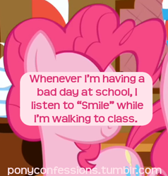 Size: 403x423 | Tagged: safe, pinkie pie, earth pony, pony, female, mare, meta, pink coat, pink mane, pony confession, solo