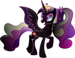 Size: 6500x5019 | Tagged: safe, artist:theshadowstone, princess cadance, alicorn, pony, absurd resolution, nightmare cadance, nightmarified, ponytail, simple background, solo, transparent background