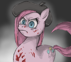 Size: 678x592 | Tagged: safe, artist:bikkisu, pinkie pie, earth pony, pony, blood, paint, pinkamena diane pie