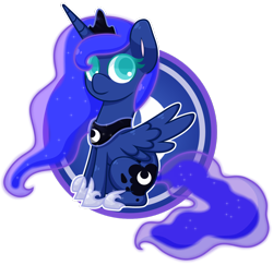 Size: 1024x995 | Tagged: safe, artist:ak4neh, princess luna, alicorn, pony, chibi, simple background, sitting, solo, transparent background