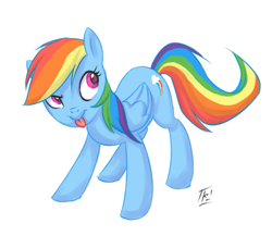 Size: 517x449 | Tagged: safe, artist:kathrynlayno, rainbow dash, pegasus, pony, blue coat, female, mare, multicolored mane, simple background, solo, white background, wings