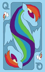 Size: 400x640 | Tagged: safe, artist:kiki-bunni, rainbow dash, pegasus, pony, blue mane, card, female, mare, multicolored mane