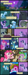 Size: 600x1592 | Tagged: safe, artist:dragontrainer13, artist:newbiespud, derpibooru import, edit, edited screencap, screencap, fluttershy, pinkie pie, rainbow dash, soarin', spike, trixie, twilight sparkle, unicorn twilight, bat pony, earth pony, pony, unicorn, collaboration, comic:friendship is dragons, alicorn amulet, angry, bat ponified, clothes, comic, dialogue, female, flashlight (object), flutterbat, flying, glare, goggles, grin, lamp, male, mare, ponyville, prehensile mane, race swap, raised hoof, screencap comic, sleeping, slit eyes, smiling, stallion, tree, uniform, wide eyes, wonderbolts, wonderbolts uniform