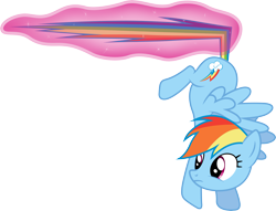 Size: 6561x5000 | Tagged: safe, artist:d4svader, rainbow dash, pegasus, pony, lesson zero, absurd resolution, aura, female, flying, implied twilight sparkle, magic, mare, offscreen character, simple background, solo, telekinesis, transparent background, vector