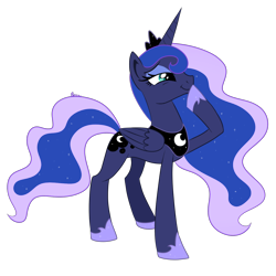 Size: 1200x1200 | Tagged: safe, artist:orcakisses, princess luna, alicorn, pony, bloom and gloom, amused, folded wings, giggling, simple background, smiling, transparent background, vector