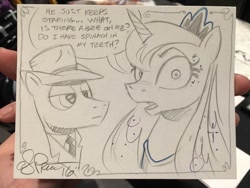 Size: 1024x768 | Tagged: safe, artist:andypriceart, observer (character), princess luna, alicorn, pony, breaking the fourth wall, looking at you, sketch, traditional art