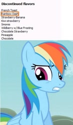 Size: 291x497 | Tagged: safe, rainbow dash, pegasus, pony, blue mane, female, mare, multicolored mane, toaster strudel