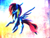 Size: 1600x1200 | Tagged: safe, artist:pony-of-equestria, rainbow dash, pegasus, pony, blue mane, female, mare, multicolored mane, wallpaper