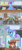 Size: 1600x3588 | Tagged: safe, derpibooru import, edit, edited screencap, screencap, huckleberry, starlight glimmer, trixie, yona, pony, unicorn, a horse shoe-in, book, bookshelf, cape, chalkboard, clipboard, clothes, comic, desk, dialogue, easel, friendship student, hat, inkwell, periodic table, picture frame, quill, screencap comic, speech bubble, trixie's cape, trixie's hat, unamused, window