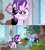 Size: 1600x1792 | Tagged: safe, derpibooru import, edit, edited screencap, screencap, starlight glimmer, trixie, pony, a horse shoe-in, angry, bog, book, cape, cattails, classroom, clothes, comic, dirt, hat, leaning back, mess, moss, mushroom, picture frame, screencap comic, trixie's cape, trixie's hat, upset, window
