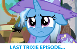 Size: 1280x866 | Tagged: safe, derpibooru import, edit, edited screencap, screencap, trixie, pony, a horse shoe-in, floppy ears, sad, solo