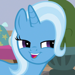 Size: 800x800 | Tagged: safe, derpibooru import, screencap, trixie, pony, unicorn, a horse shoe-in, cropped, female, mare, solo