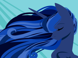 Size: 1024x768 | Tagged: safe, artist:kmwolf, princess luna, alicorn, pony, eyes closed, lineless, solo