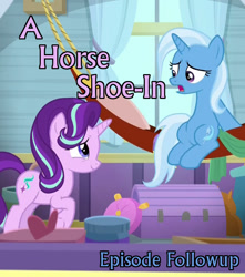 Size: 637x719 | Tagged: safe, derpibooru import, edit, edited screencap, screencap, starlight glimmer, trixie, pony, unicorn, a horse shoe-in, cropped, duo, episode followup, text