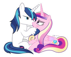 Size: 1080x870 | Tagged: safe, artist:dm29, princess cadance, shining armor, alicorn, pony, unicorn, blushing, female, male, shiningcadance, shipping, simple background, sniffing, straight, transparent background