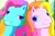 Size: 720x480 | Tagged: safe, screencap, rainbow dash, rainbow dash (g3), rarity (g3), pegasus, pony, g3, greetings from unicornia, lidded eyes, wish you were here (song)