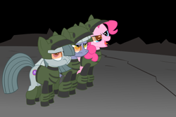 Size: 1024x683 | Tagged: safe, artist:fetchbeer, limestone pie, marble pie, pinkie pie, earth pony, pony, pie sisters