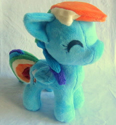 Size: 914x984 | Tagged: safe, artist:follylolly, rainbow dash, pegasus, pony, eyes closed, female, happy, irl, mare, photo, plushie, solo