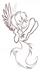 Size: 785x1404 | Tagged: safe, artist:kejifox, rainbow dash, pegasus, pony, butt, monochrome, plot, solo