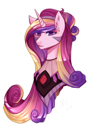 Size: 2480x3507 | Tagged: safe, artist:mscootaloo, princess cadance, alicorn, pony, armor, portrait, solo