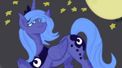 Size: 1280x720 | Tagged: safe, artist:jbond, princess luna, alicorn, pony, night, s1 luna, solo