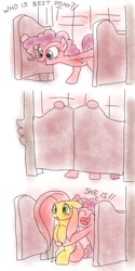 Size: 600x1200 | Tagged: safe, fluttershy, pinkie pie, earth pony, pegasus, pony, comic, female, flutterpie, lesbian, shipping