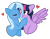 Size: 349x273 | Tagged: safe, artist:darbypop1, derpibooru import, trixie, twilight sparkle, twilight sparkle (alicorn), alicorn, pony, unicorn, blushing, cropped, female, heart, lesbian, mare, shipping, simple background, transparent background, twixie